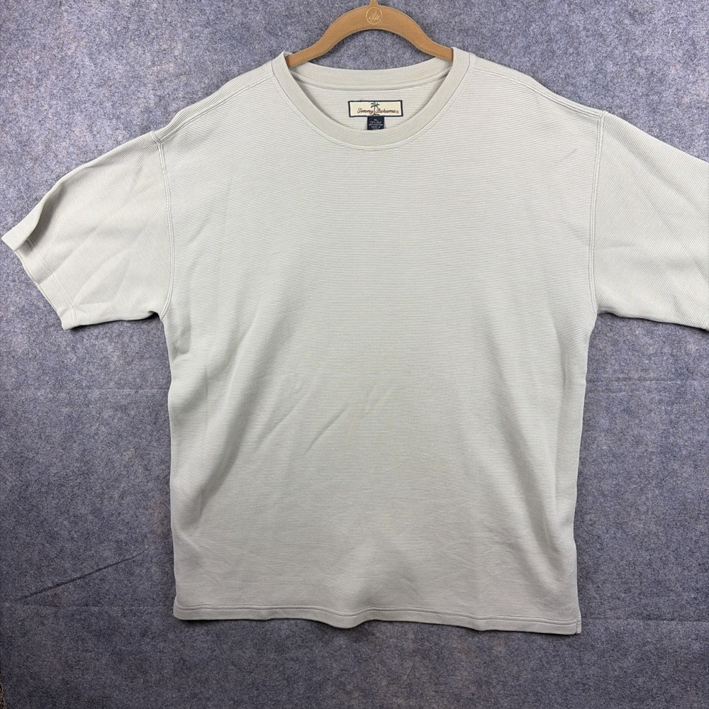 Tommy Bahama XL Short Sleeve CREAME Shirt Mens Palm Tree Casual - Picture 1 of 11